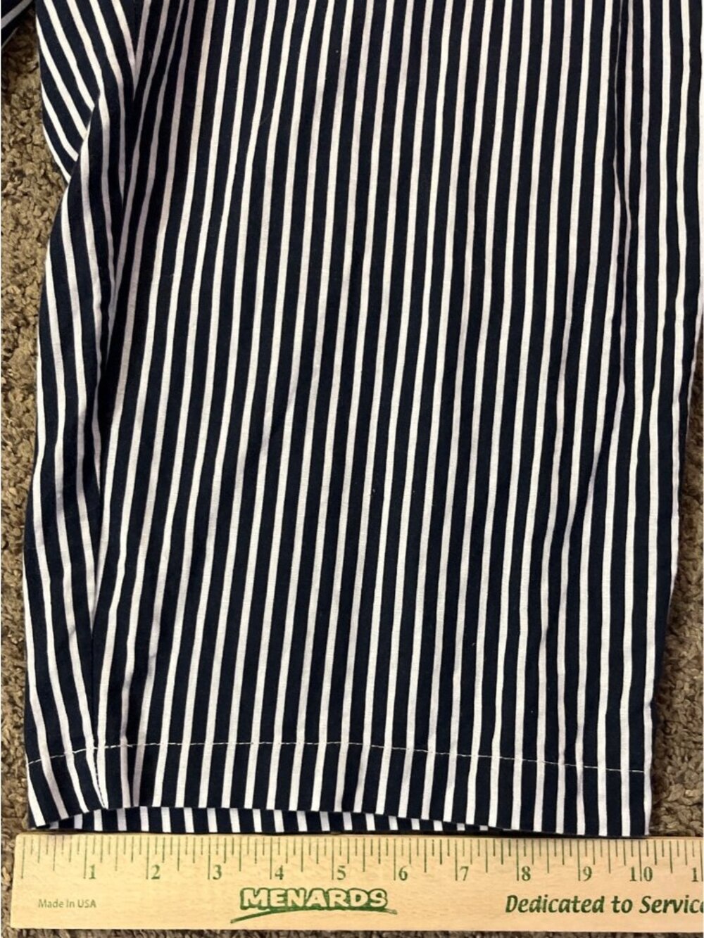 Liz Claiborne Cropped Pants Womens XL Navy White Stripe Linen Used - Picture 12 of 14